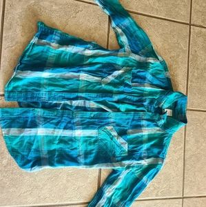 Girls Teal Flannel Arizona Jean Co. Size 16